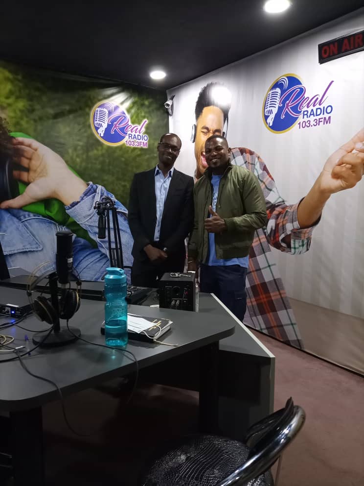 CenterForZeroW1's tweet photo. Mr Cornwell Hakapya with our founder and CEO of @CenterForZeroW1 Mr @BillyGreenLombe at Radio Real 103.3FM where they discussed plastic pollution in Zambia. https://t.co/mxQPkgcnAA
