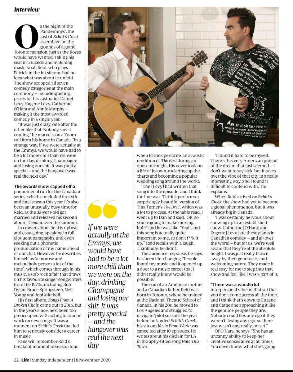baselineMUSIC's tweet photo. Yesterday @olreid's three page spread hit news stands with Ireland's most read newspaper - The Sunday @Independent_ie - in their Life Magazine! 😍
Also available online here: https://t.co/4h2YJK3nf4
#NoahReid #SchittsCreek #Gemini #Ireland #MusicPR #baselineMUSIC https://t.co/BwrUmfck9X