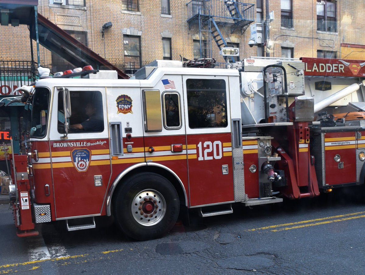 FDNY's tweet photo. FDNY members from #Engine283 and #Ladder120 rescued an individual from an all-hands fire in Brooklyn yesterday afternoon. Read more: https://t.co/GvS273bBn7 https://t.co/2mOhgmW428