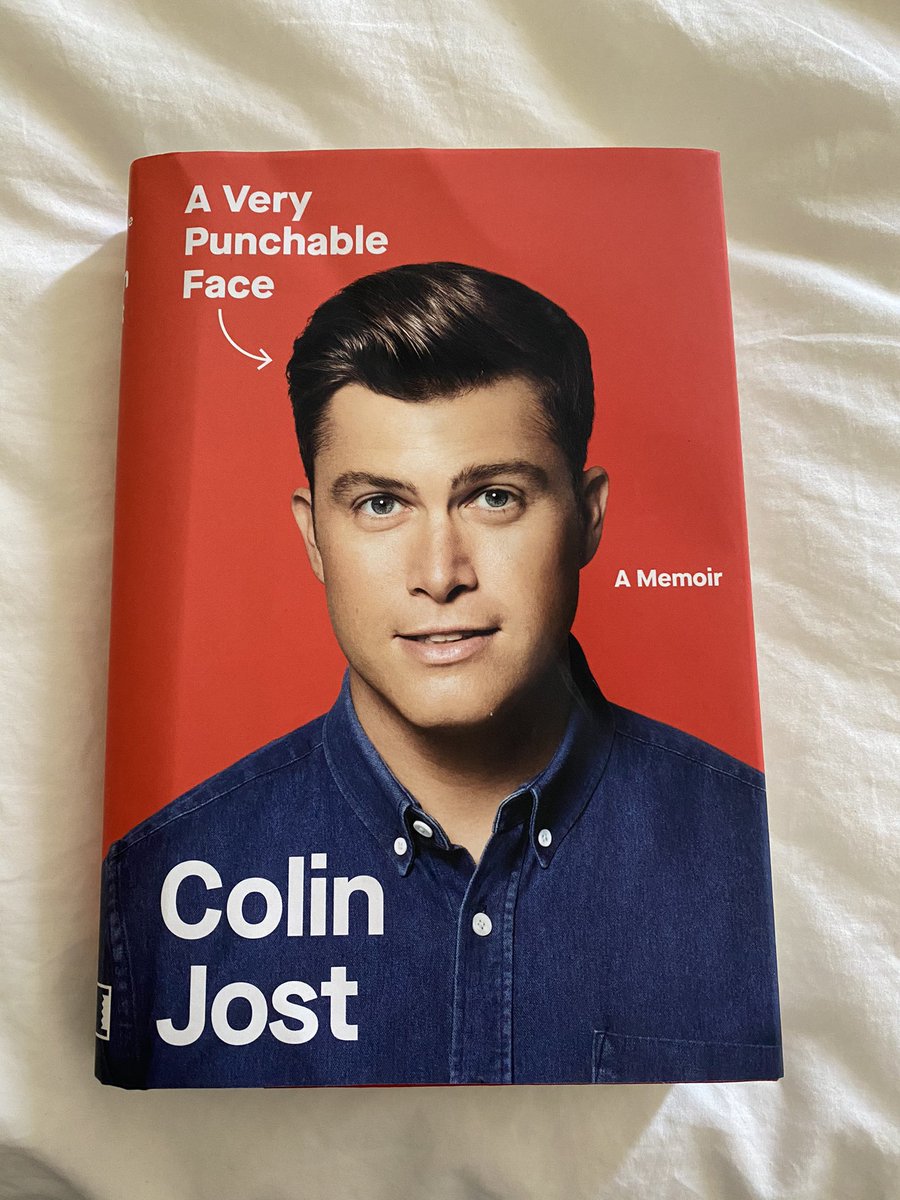 ThisIsTJAllen's tweet photo. Well done, @ColinJost! By far the fastest I have read a non-fiction book. So entertaining! #averypunchableface https://t.co/nwGvS07WET