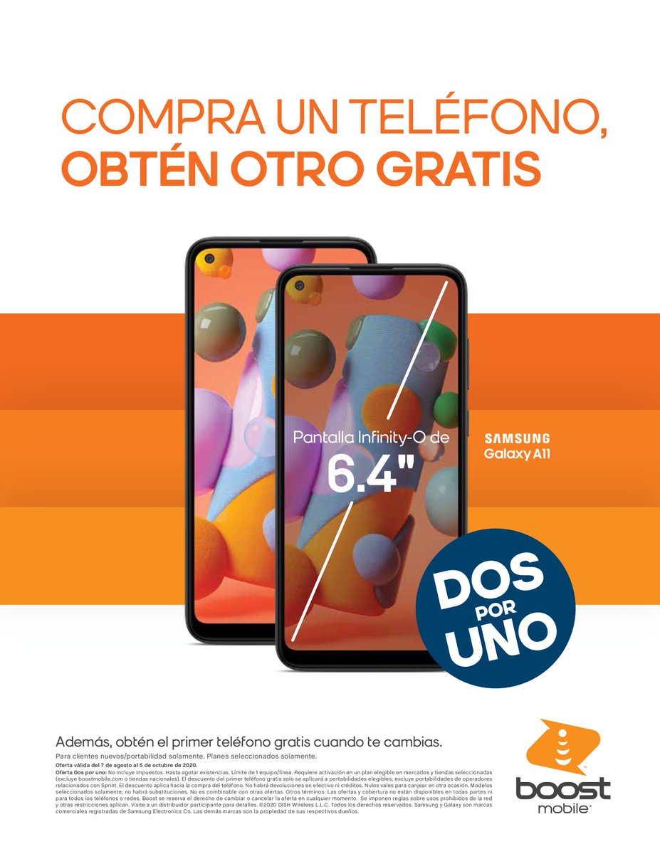 Boost Nation - ¡Hoy es el último día para obtener esta increíble oferta antes de que se retire de los estantes! ¡Pase por cualquier ubicación de Boost Mobile y solicite la oferta A11 BOGO! #bogo #samsung #A11 #boostmobile #boost #offerendstonight #espanol