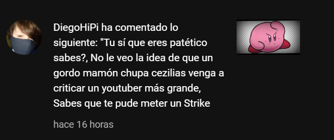 DreszxX's tweet photo. @TigeorZ  patetico eh? no sabia que tus subs o amigos se arden por ti? en fin eres patetico eres un roba videos un roba argumentos eres mediocre sabes? https://t.co/rBN0d8JACI