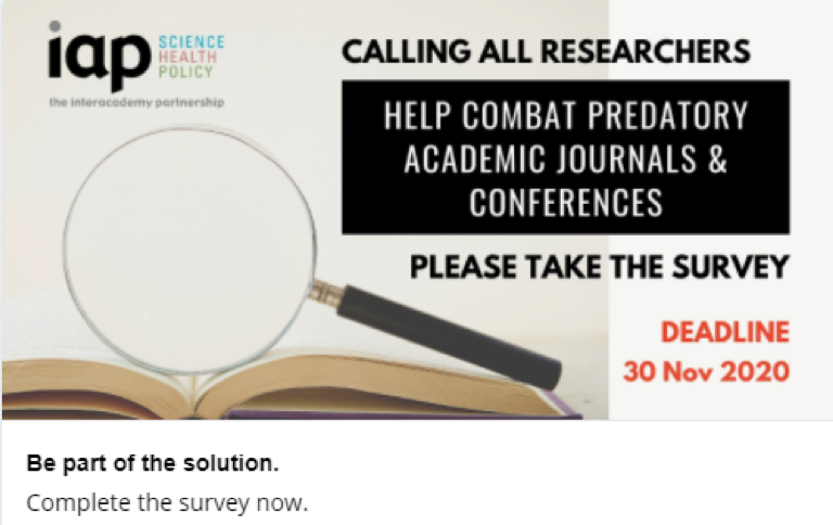 PhaedraCress's tweet image. #PredatoryJournals #PredatoryConferences are 📈 in publishing. Researchers: help us combat them, share thoughts in this survey from @IAPartnership: bit.ly/3kcBed5 @stoppredatoryj @scholarlykitchn @C0PE 
Read more #predatory research: bit.ly/2UdV90w @drroykim