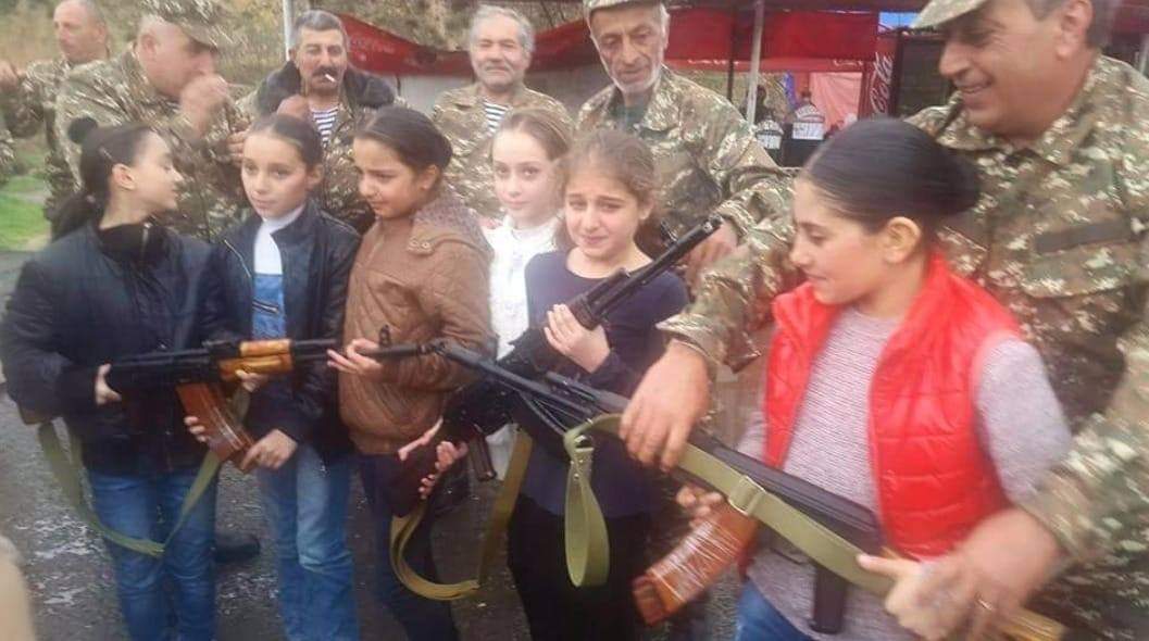 #Armenia propaganda aimed at raising military spirit among children .