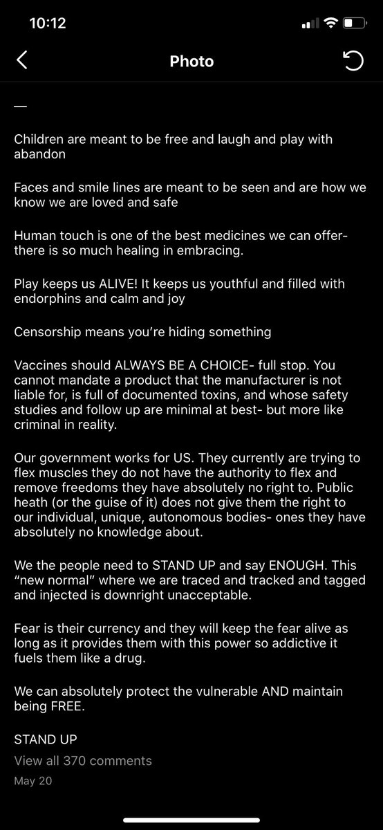 hunnyblee's tweet photo. “This ‘new normal’ where we are traced and tracked and tagged and injected” 
#pimpthesystem https://t.co/BsX9tW9kLI