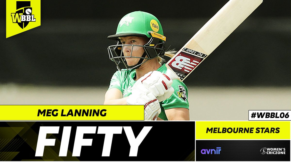 WomensCricZone's tweet photo. 🖐️th ONE
Meg Lanning brings up her fifth half-century of the tournament with a boundary in 35 balls.
MS: 94/1 (11)
#WBBL06 #MSvPS #Avnir https://t.co/Z9mvT0Sxtu