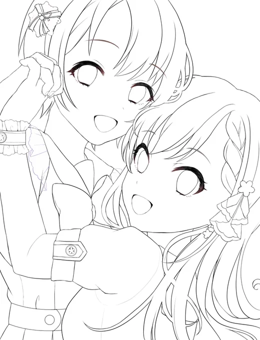 #皆さん線画と塗った後を見せてください

なんの面白みもないんよ(cv:ノブ) 