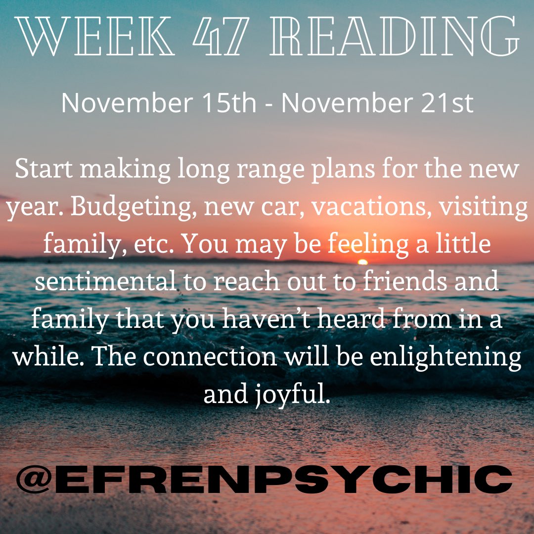 EfrenPsychic's tweet photo. ⁣🪐 Week 47 Reading. November 15th - November 21st, 2020. Bio for personal reading.
⠀
#tarot #tarotcards #tarotreading #psychic #sandiegopsychic https://t.co/CiWeiYu0Ob