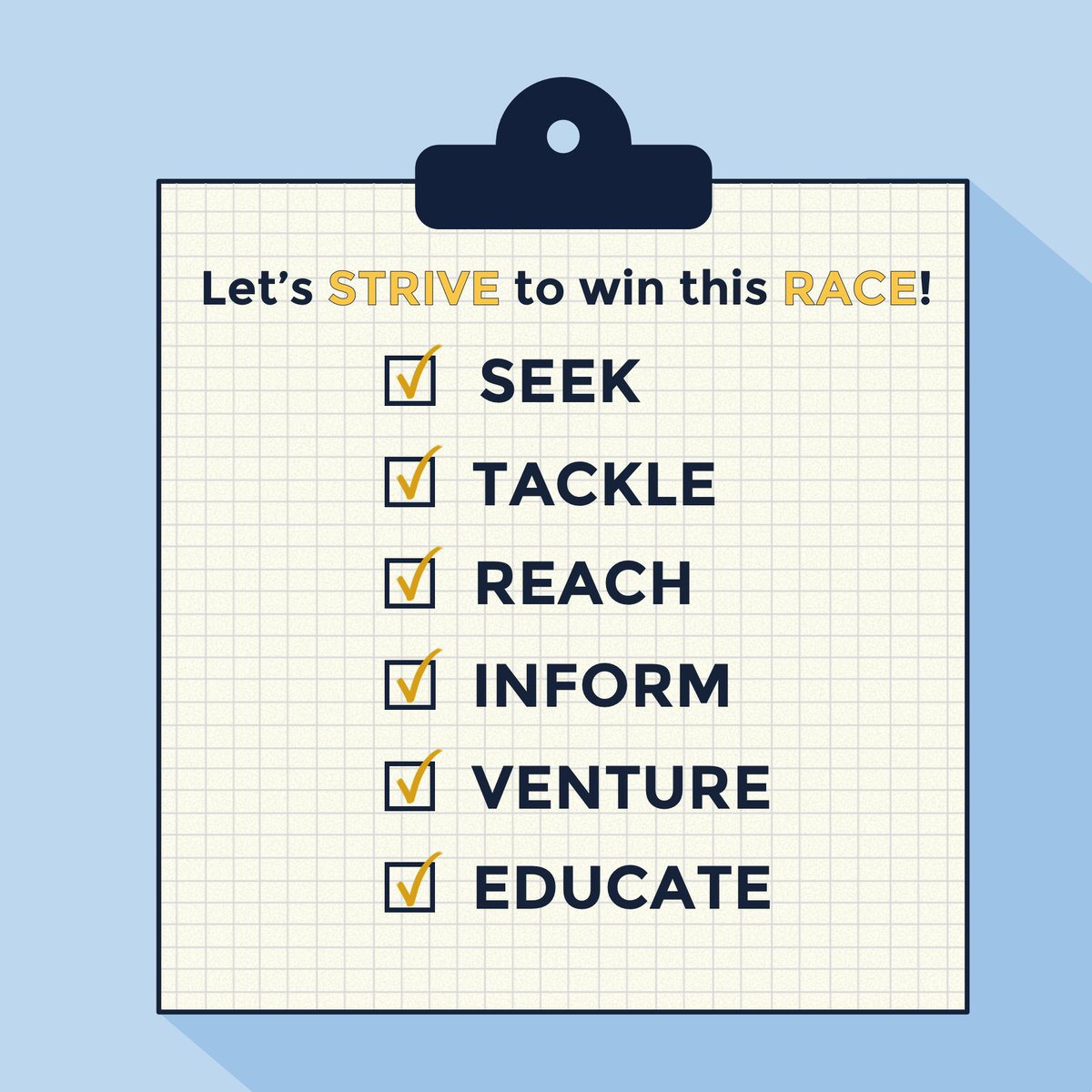 SEEKOrgOfficial's tweet photo. Altogether, let's STRIVE to win the RACE!
#TheRACEIsOn
#RACE2020
#SEEK2020
PubMat by: Dane Rosales & Aero Cerezo https://t.co/DmsXqAph6F