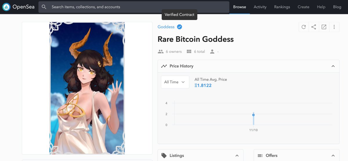 After a long wait, our smart contract has been verified by #opensea 👏👏

Now you could easily search for your favorite #Goddess 🥳

#rare #nftmining #Rarible #Collectible #Digitalart #Cryptoart #NFT #DeFi #YieldFarming #waifu #AnimeArt