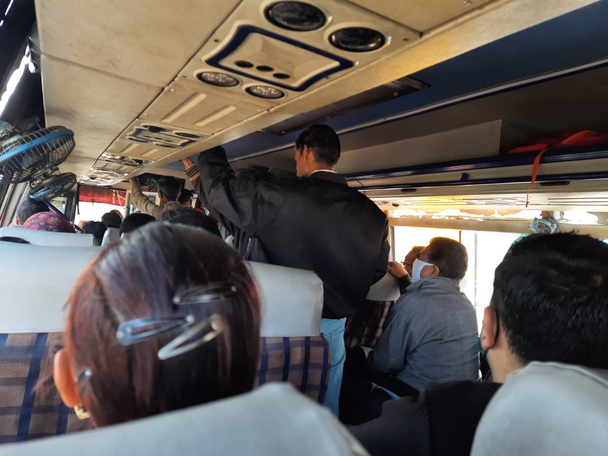 ManikUppal6's tweet photo. Is covid unlock guidelines just to harass general public?
Why aren't proper guidelines are being put in effect by the authorities and law enforcement staff?
Bus no. Jk14D 4949
P.S we crossed 3 police nakas with this condition of bus, but no one cares @diprjk #covid_19 https://t.co/jIv79GZSI0