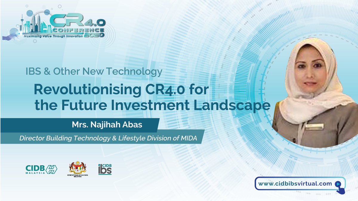 cidbibsofficial's tweet photo. CR4.0 #LiveStreaming now.

IBS &amp; Other New Technology: Revolutionising CR4.0 For The Future Investment Landscape by Mrs Najihah Abas, Director Building Technology &amp; Lifestyle Division of MIDA

Registered user, login to: https://t.co/FqjMCtgRzk https://t.co/xI5atKowS4