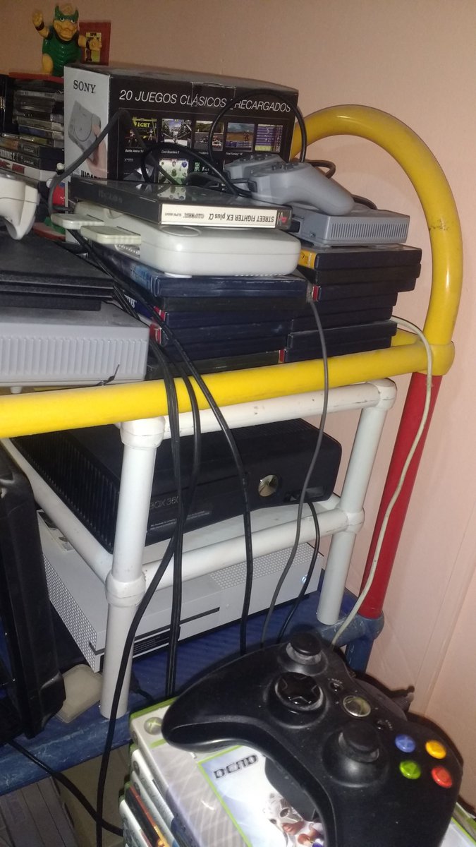 crossman311_077's tweet photo. Cord nightmare aside, here are all my gaming systems finally installed &amp; ready to go, from the NES to the Xbox One.
#NES #Funstation/#Polystation #Nintendo64 #Gamecube #SEGAGenesis #SuperNintendo #SNES (x2) #XboxOne #Xbox360 #PS2 #PS1 (x2) #PS1mini
#retrogaming #collection https://t.co/PCUkvP0pff