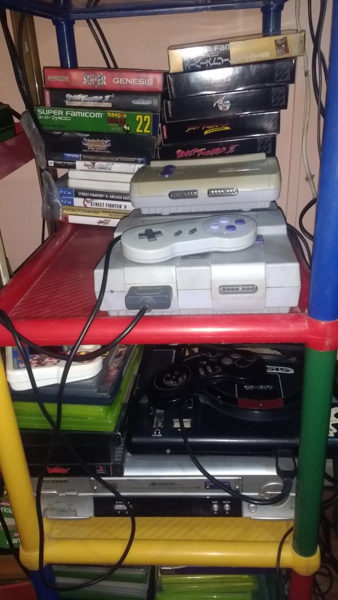 crossman311_077's tweet photo. Cord nightmare aside, here are all my gaming systems finally installed &amp; ready to go, from the NES to the Xbox One.
#NES #Funstation/#Polystation #Nintendo64 #Gamecube #SEGAGenesis #SuperNintendo #SNES (x2) #XboxOne #Xbox360 #PS2 #PS1 (x2) #PS1mini
#retrogaming #collection https://t.co/PCUkvP0pff