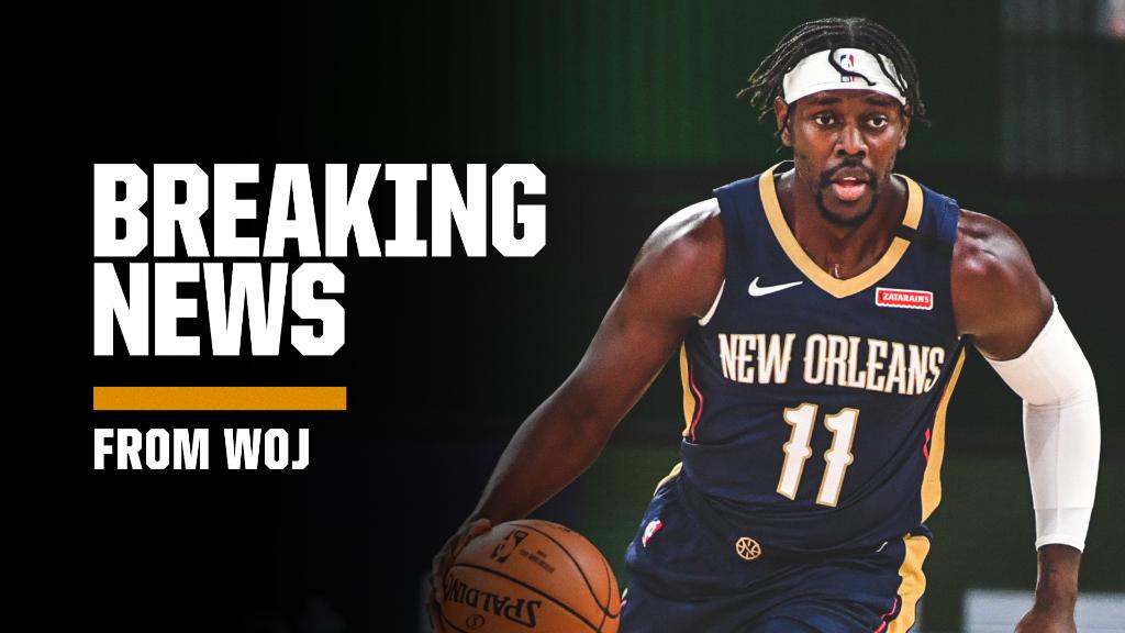 SportsCenter's tweet photo. Breaking: The Pelicans are nearing completion of a deal to send Jrue Holiday to Milwaukee for Eric Bledsoe, George Hill and three future first-round picks, sources tell @wojespn. https://t.co/hUjq7Z5k9T