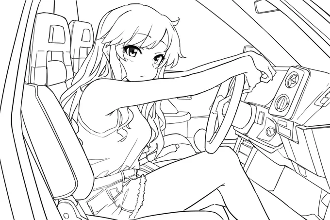 #皆さん線画と塗った後を見せてください 
線がとても太い 