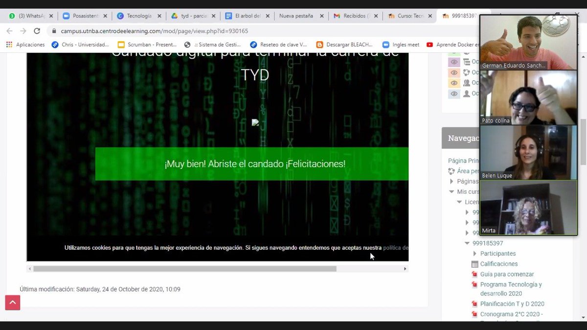 germane_87's tweet photo. #Gamificando @eveatyd #carreratyd Grupo 9 Candado Abierto – Meta alcanzada  @RoxanaBonzio @alonsovirgi3112 @Lsurachi @tec_educativas Lo importante no es llegar, lo importante es el camino!! @PatitoColina @Belen77589773 @MirtaceliaD @PabloDanielAlm3 https://t.co/0G4MSbsiT4