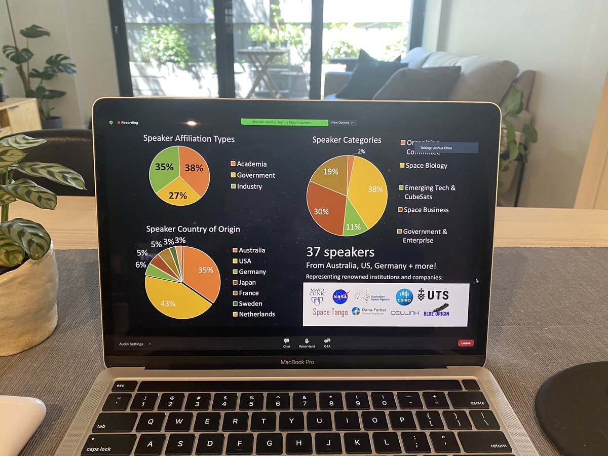 Still a bit surreal to attend a symposium with speakers around the world on my dining table 😂 Australian Space Biology Symposium Day 1 here we go! 🛰<a href="/ASBS2020/">Australian Space Biology Symposium 2020</a> <a href="/MayoClinic/">Mayo Clinic</a> <a href="/UTSEngage/">UTS</a>