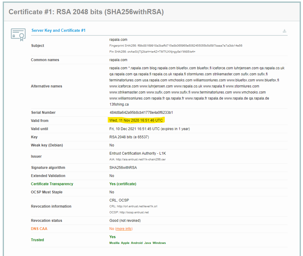 davidprinzing's tweet photo. @HDCautism @othersteve Sure, that makes sense.  What's odd is that it didn't propagate to all CF edge servers in a timely manner.  Also interesting is that the updated certificate was issued several days ago, so it's possible this issue has been around for more than a few hours. https://t.co/Eym00M5C4a