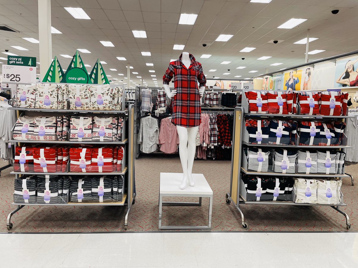 We have those cozy sleep sets ready for you hear at #target brandywine, Md! Come give us a visit #Visualmerchandising #targetstyle #Christmas #pajamas #Covid