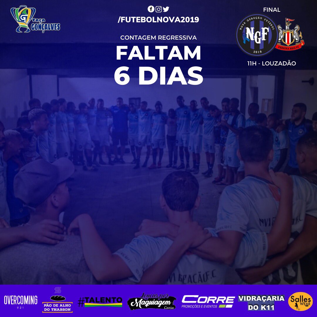 FutebolNova2019's tweet photo. A final já começou! 😬🏆

Contagem regressiva! #Faltam6Dias #EmBuscaDoCaneco #SegueOSub23 #NovaGeracao https://t.co/8YAlOZjXdK