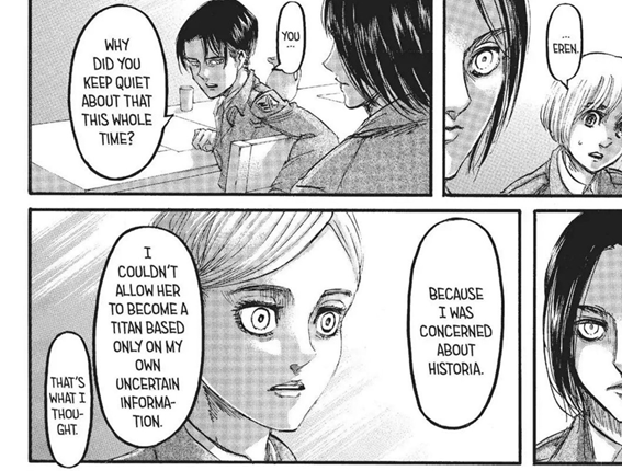 I love how much both Ymir and Eren care about Hisu:
