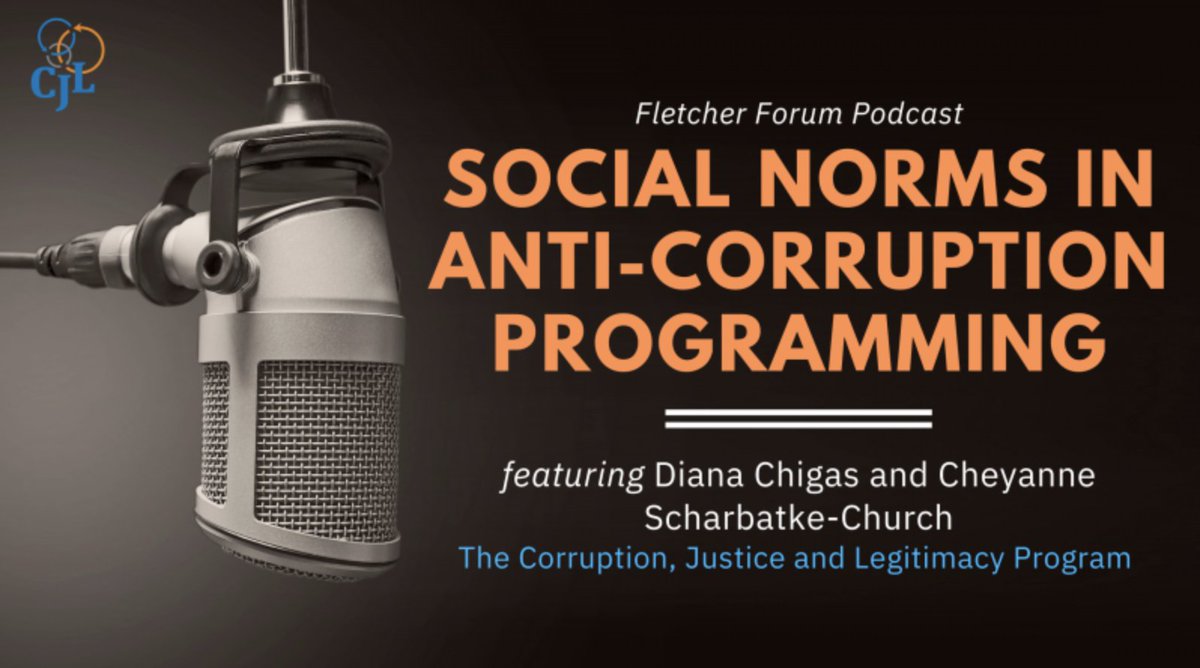 FletcherSchool's tweet photo. #FletcherProfs Cheyanne Scharbatke-Church & Diana Chigas sat down with @FletcherForum's podcast to discuss their work to shift social norms from the periphery to a central component of corruption analysis and anti-corruption strategy.
Listen here 🔊 https://t.co/PkBmefQYWJ https://t.co/TNScp8U5zv