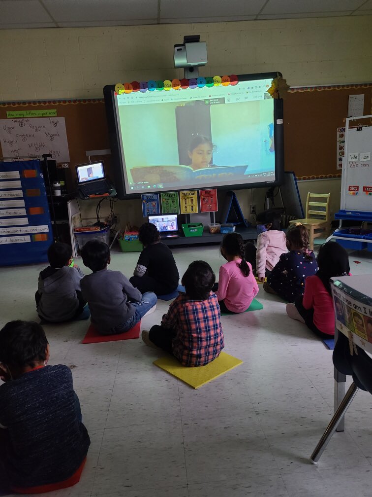 EcklerMs's tweet photo. @malvern_ps Even in quarantine we found a way to come to school today. 😀🥳 ❤️ Thanks to @malvern_stars for listening to us read today. @shelleylaskin https://t.co/ANThHyew2E