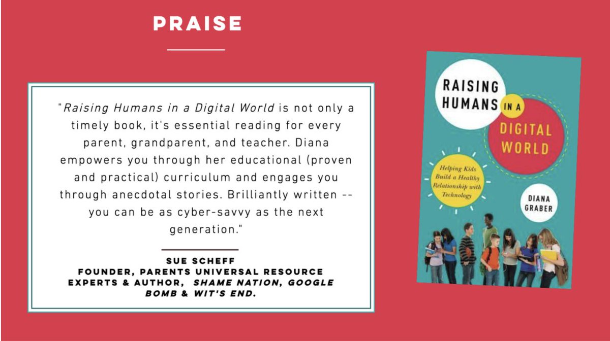 BeCyberwise's tweet photo. ๐ @SueScheff for this awesome review!
Bonus items when you buy a copy of #RaisingHumansInADigitalWorld:
Discussion Guide
Fun family activity to help children build a healthy relationship with tech
$10 off the Cyber Civics for Families course
& more!
https://t.co/1CjdNMOEkz https://t.co/fx9TimiAOL