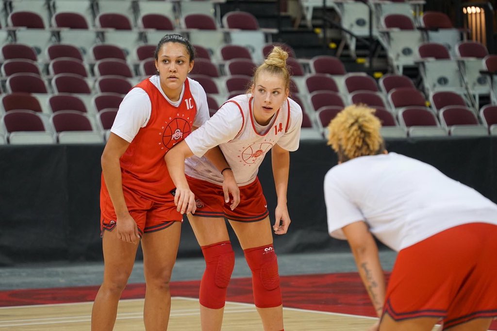 OhioStateWBB's tweet photo. Home court vibes!! Great to be back #GoBucks https://t.co/ZoooWXl3qZ