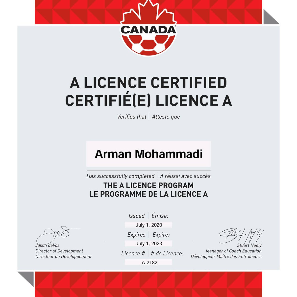 coacharman's tweet photo. Incredibly grateful to have completed my @CanadaSoccerEN A License. Thankful for my mentors and teachers along the way, excited for the future 🙏🏽⚽

@jasondevos @stuartneelycsa @heiditoot &amp; Coach Ray Clarke https://t.co/pHoiH686mg