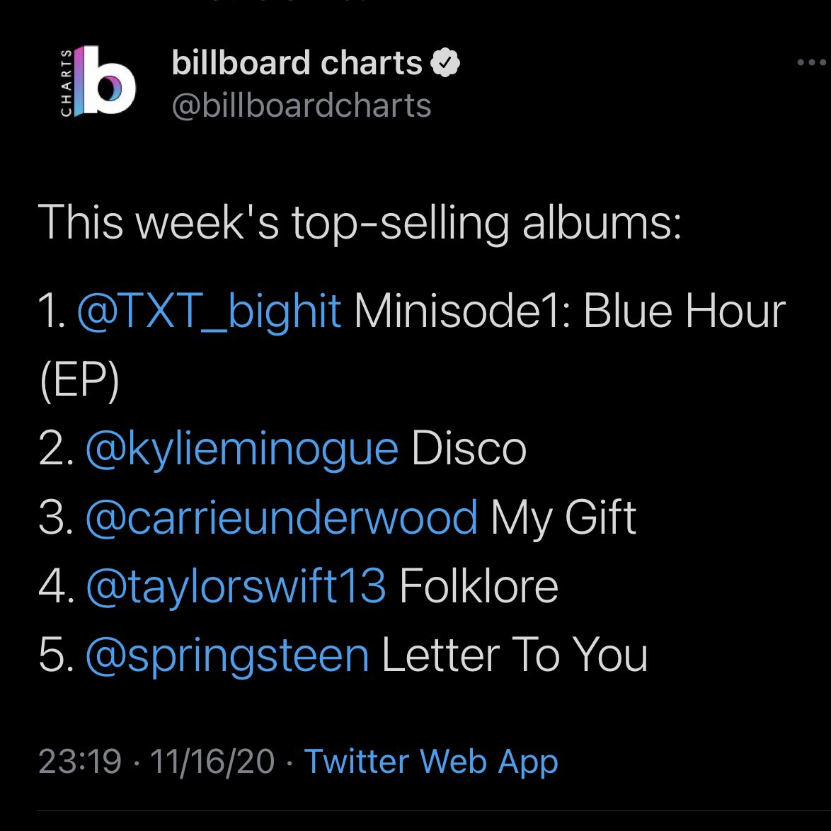 anosayo__'s tweet photo. It’s the 1 that we want! Congratulations TXT 😭😭😭 #minisode1bluehour #txtmoas 👏🏽👏🏽👏🏽 #txt_soobin #txt_yeonjun #txt_beomgyu #txt_taehyun #txt_hueningkai https://t.co/RFyvpVXoVB