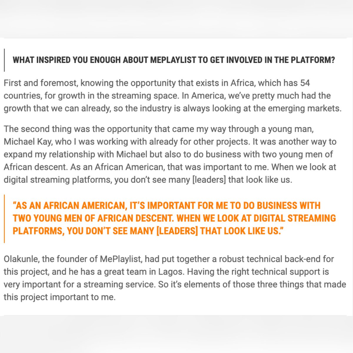 MathewKnowles's tweet photo. Here are a few highlights from my interview with @musicbizworld . We discussed the buzz around @meplaylist, the success of Beyoncé and Solange, artist development, and more!

Go to https://t.co/ixOD3cIKSn for the complete interview!

#mathewknowles #musicbusiness #meplaylist https://t.co/J0hI0wBcaU