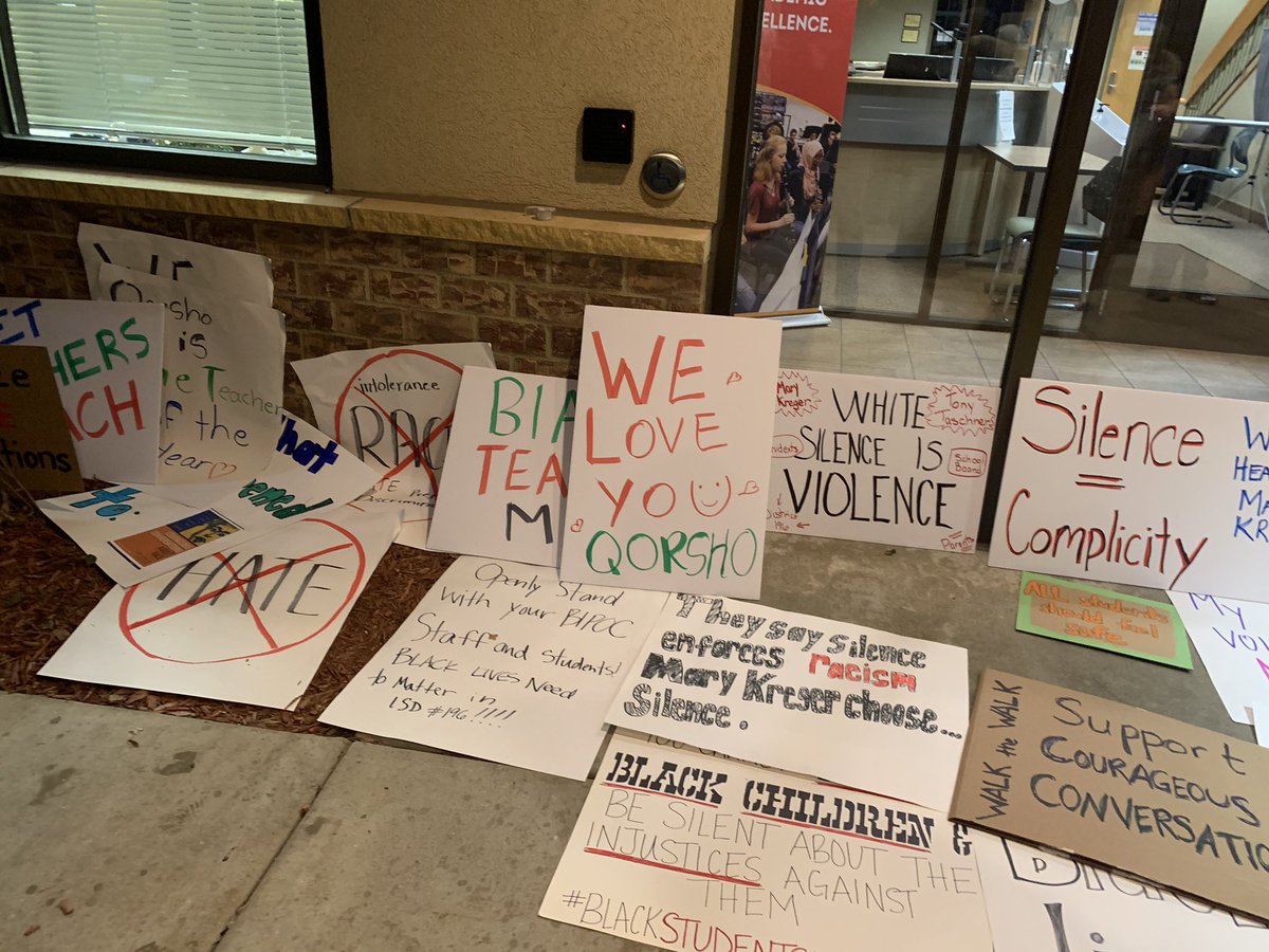 EducationMN's tweet photo. Thank you to the educators, parents and students who rallied in support of @MNTOY2020 and anti-racist education in Rosemount tonight! #edjustice #educolor #mntoy https://t.co/wJmj0CwxUt