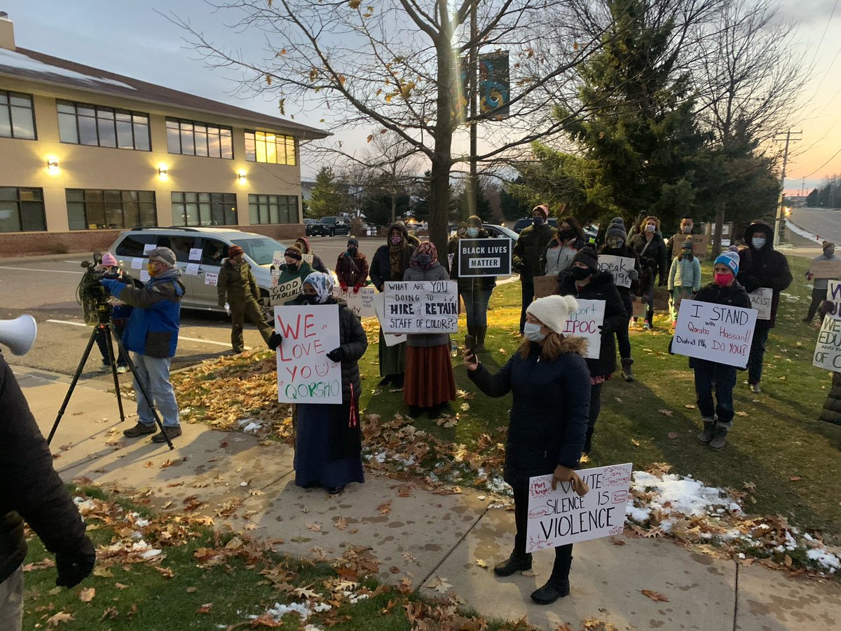 EducationMN's tweet photo. Thank you to the educators, parents and students who rallied in support of @MNTOY2020 and anti-racist education in Rosemount tonight! #edjustice #educolor #mntoy https://t.co/wJmj0CwxUt