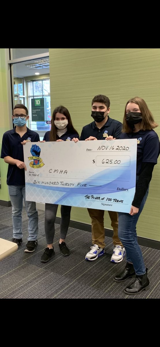 Powerof100Teen1's tweet photo. Making a difference in our community - way to go teens!! 🙌❤️
Proceeds from our last meeting in March donated to @CMHAWECB 
#changingtheworldoneteenatatime https://t.co/3C5enfhhI7