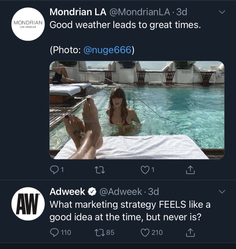 hootananny's tweet photo. @Adweek Ironically this one from a hotel promoting sunny times and social gathering in LA during a surging pandemic. https://t.co/AYdn4NmVc3