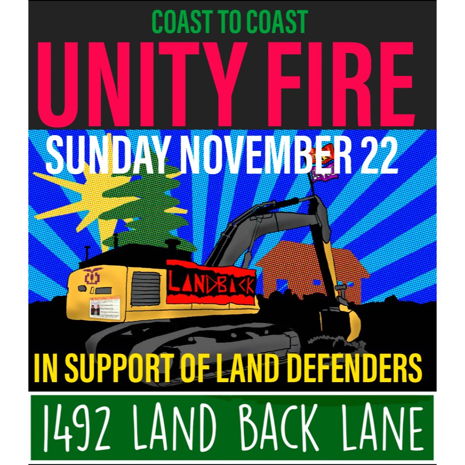 _j_hompoth_'s tweet photo. Coast to Coast Unity Fire #1492LandBackLane
A unity fire will be lit Sun. 11/22, 4PM ET, in honour of 125 days of #Haudenosaunee land defense & in solidarity with #IndigenousPeoples on Turtle Island. All are invited.
https://t.co/AH7oXqPhSv
#UnityFire1492
@1492LBL https://t.co/5ebfNuXhlz
