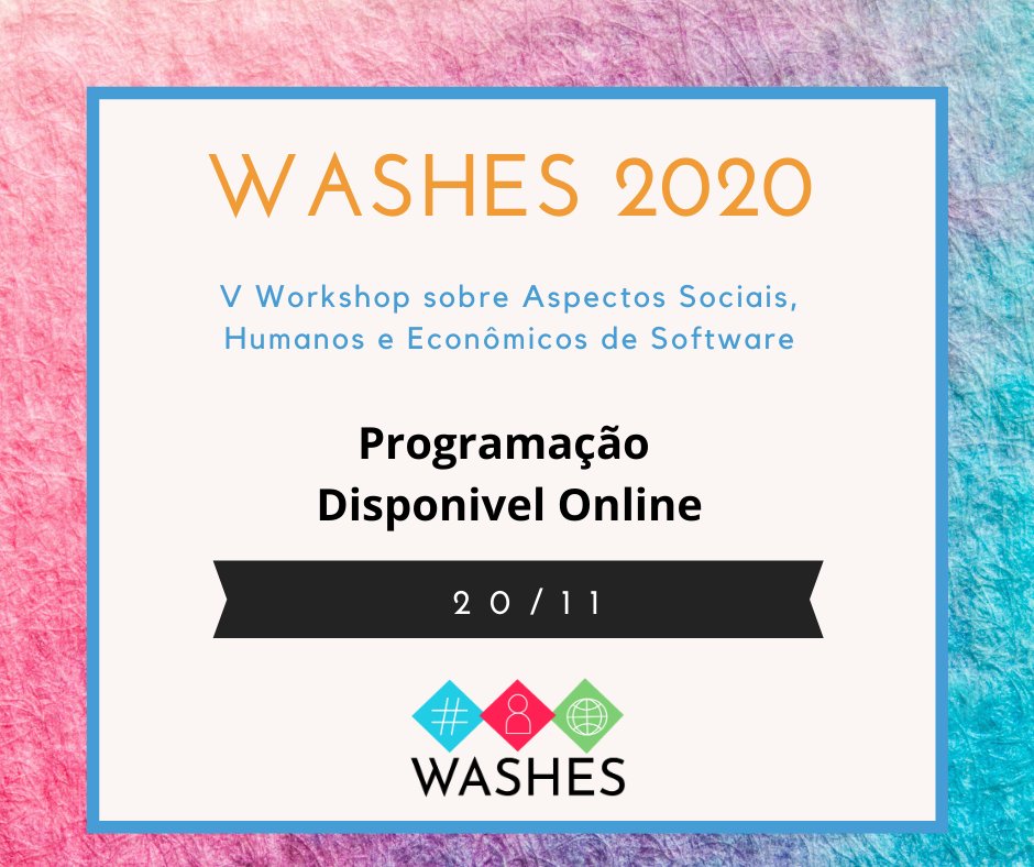 washescommunity's tweet photo. Sabemos que vocês estão ansiosos!!! O CSBC 2020 já começou e o WASHES está chegando (20/11). Confira a programação do evento em: https://t.co/60DlKrZwoG #WASHES2020 #CSBC #EngenhariadeSoftware #QualidadeSoftware #FatoresHumanos #AspectosSociais #AspectosEconomicos https://t.co/QjpvfItDhB