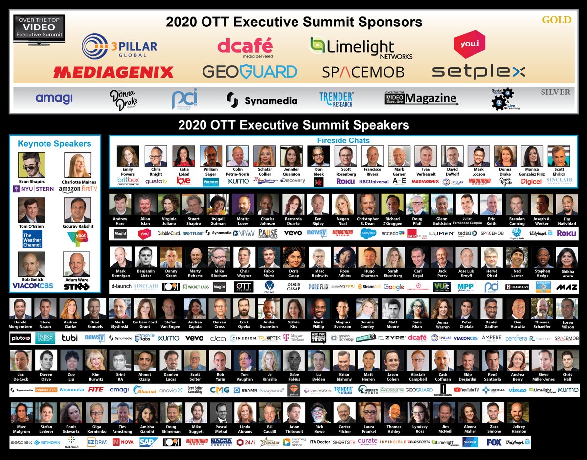 Woohoo! Exhausted and invigorated at the same time!
OTTexec.com (Nov 17-19- starts tomorrow!) Register now for free. Here is the final speaker lineup for OTT Executive Summit: Also you can download and view the 2020 Program here: ottexec.com/wp-content/upl…