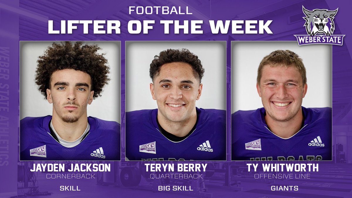 StrengthWeber's tweet photo. Congrats to the @weberstatefb Lifters of the Week! #wsustrength https://t.co/QxUUe75QeI