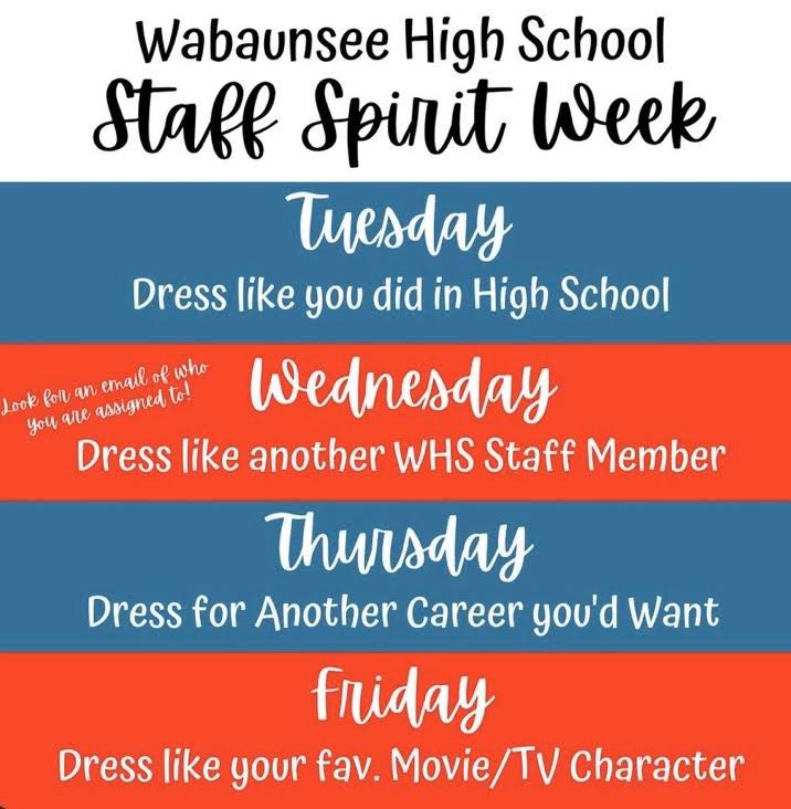 WabaunseeFCCLA's tweet photo. Reminder for teachers, this week is spirit week! https://t.co/chYTniCHSz