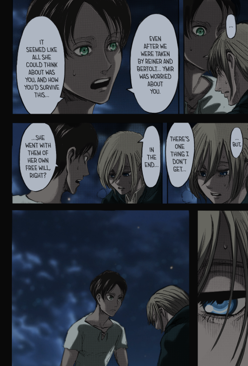 Eren was the first person Hisu trusted to find Ymir when she left and Eren tried to comfort Hisu