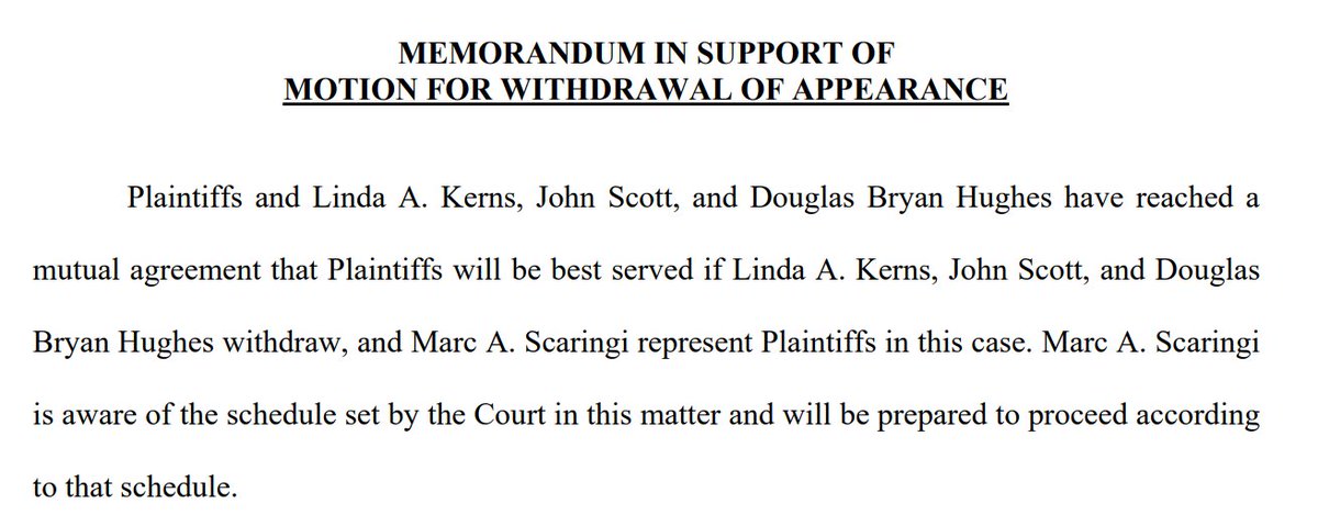 Three of President Trump's other lawyers in the Pennsylvania case filed a somewhat noisy request to withdraw today, saying "Plaintiffs [that's Trump] will be best served" if they're allowed to leave the case.