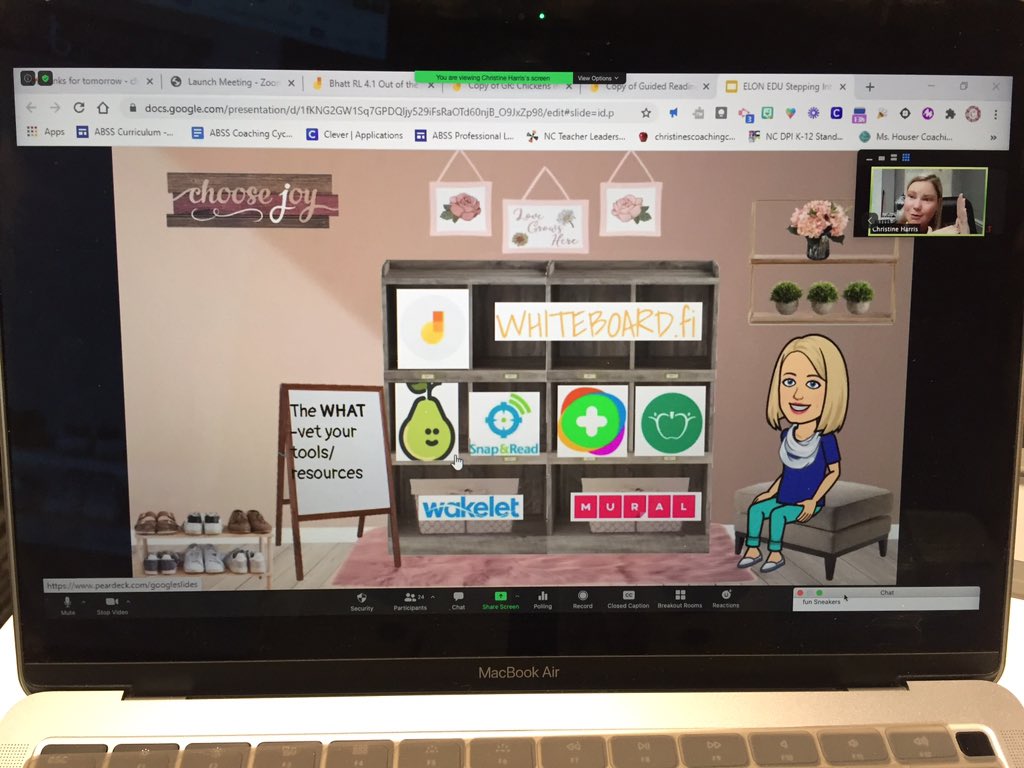 Thanks <a href="/CHarris_Coach/">Christine Harris</a> for sharing some new tech tools and words of wisdom with Elon EDU 324 this evening and helping us step into our teaching shoes. 👡👠👟🥾👢👞🥿