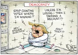 SamDavi78424983's tweet photo. On Nov. 3rd @realDonaldTrump LOST the presidency when Americans Voted him OUT.
Now, by his own actions, he is losing his dignity.
The States should send ALL the votes to Mar-a-Lago and Trump can keep counting after Jan 20th. https://t.co/9hq11rx8Cd