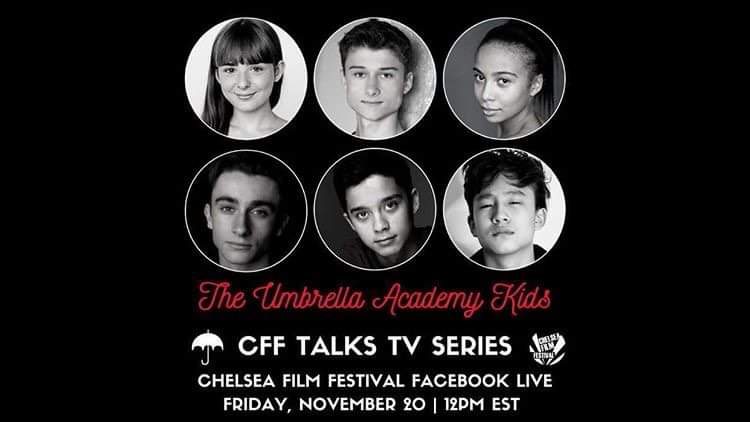 Hi everyone. Some of you mentionned you did not get tickets for  #TheUmbrellaAcademy  live with us kids this Friday at 12h00 eastern time. Just so you know, <a href="/chelseafilm/">Chelsea Film Festival</a> will also be streaming it on their Facebook live. Check out their account for details.