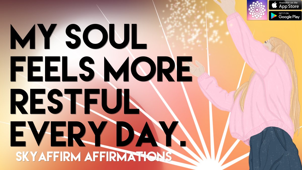 SkyAffirm's tweet photo. My soul feels more restful every day.

Download #SkyAffirm today! #visulizations #meditations #goals #affirmations

iOS: https://t.co/KmW55n1O9P
Android: https://t.co/FV1FJWEGQC https://t.co/TC56wopi3H