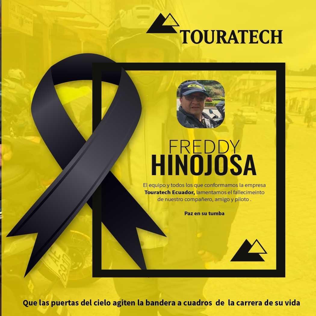 Touratech_Ec's tweet photo. Lamentamos la perdida de nuestro compañero, amigo y piloto @FeddyHinojosa . Nuestras condolencias con la familiar y amigos. Paz en su Tumba.. https://t.co/Cb3xCvp6ow
