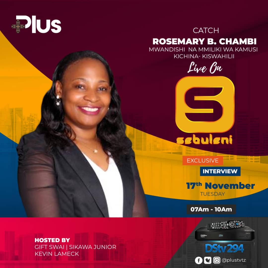 bajabiri's tweet image. Kutana na RoseMary Chambi. Huyu ndo Mwandishi na mmiliki wa kamusi ya Kichina - Kiswahili.
Leo atakuwepo LIVE kwenye Sebuleni ya @Plustvtz na @geeftswai, @Sikawa1111 &amp;amp; @kevinlamecktz kuanzia saa 1 za asubuhi hii.
#Sebuleni #BeLikePlus